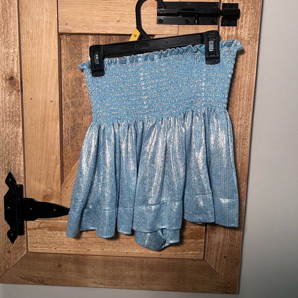 QUEEN OF SPARKLE BLUE SPARKLE SHORTS #5